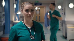 Chelsea Halfpenny as Alicia Munroe in Casualty