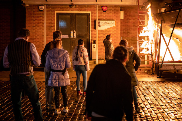 Peter's boat on fire in Coronation Street 