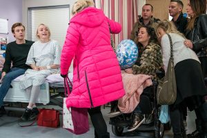 Daniel rushes out from the baby shower in Coronation Street 