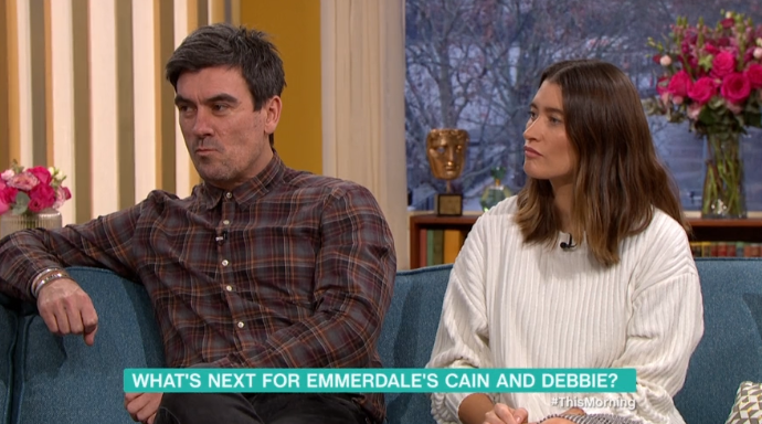 Emmerdale Jeff Hordley and Charley Webb on This Morning Credit: ITV