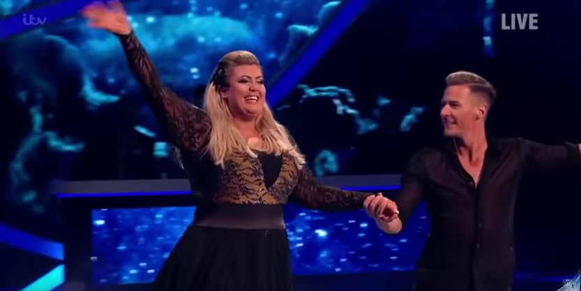 Gemma collins skates with Matt Evers