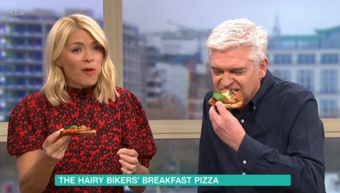 This Morning Phil Holly Pizza Credit: ITV