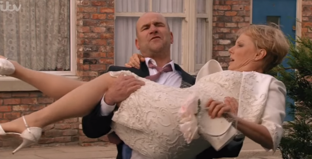 Sally Tim wedding Corrie Credit: ITV/Youtube