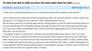 Mumsnet thread about step-dad walking up the aisle