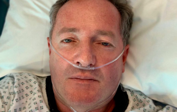 Piers Morgan hospital bed