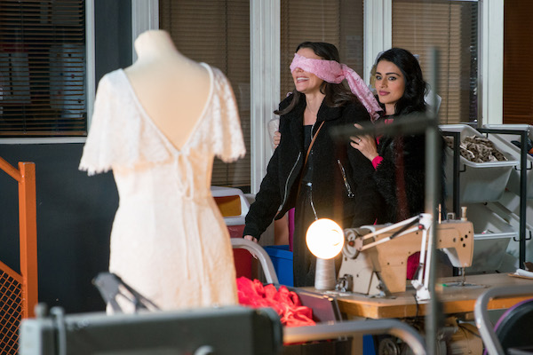Kate and Rana on the rocks thanks to Lolly in Coronation Street 