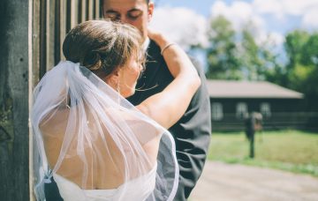 Couple on wedding day
