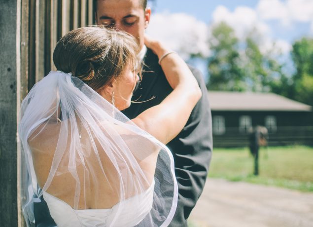 Couple on wedding day
