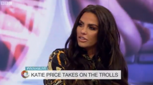 KAtie Price and son Harvey on Victoria Derbyshire's show