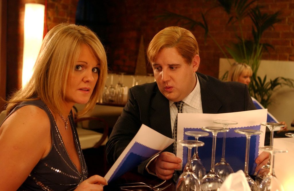Shelley Unwin looks unimpressed as Eric Gartside takes her to dinner 