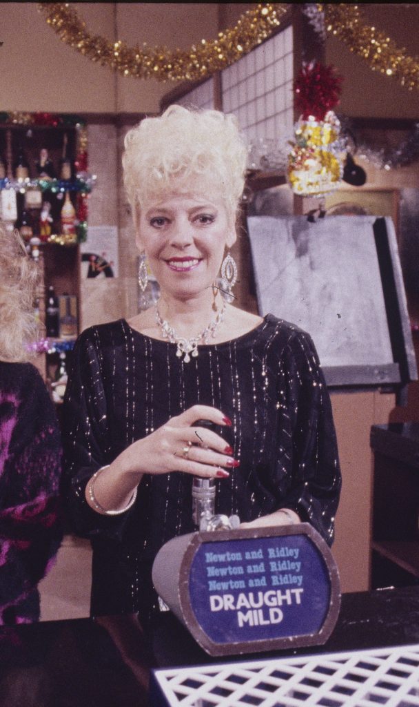 Editorial use only Mandatory Credit: Photo by ITV/REX/Shutterstock (7870109d) Sue Jenkins (as Gloria Todd) and Julie Goodyear (as Bet Lynch) 'Coronation Street' TV series - 1985 Coronation Street is a long running Television soap opera set in the fictional North of England town of Weatherfield. Created by Tony Warren. First broadcast on December 9th, 1960. Produced by ITV Granada.