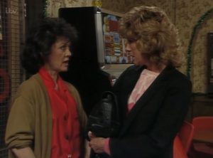 Alma and Audrey chatting in the pub in Corrie