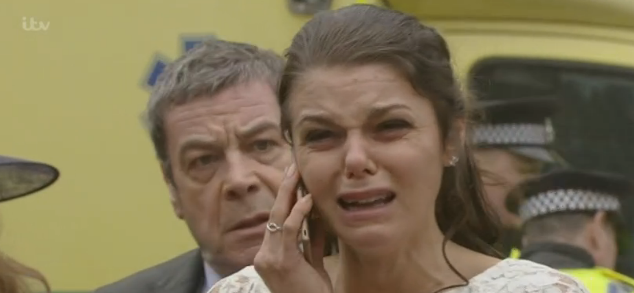 Kate on phone to Rana in Corrie