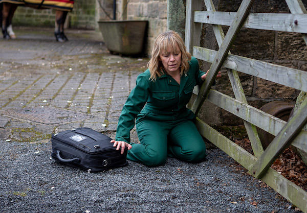 Rhona collapses in Emmerdale 