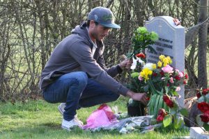 Jack at Jade's grave