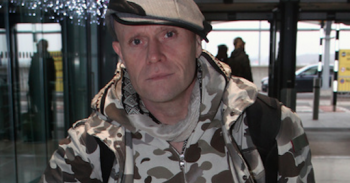 Keith Flint, singer from The Prodigy, wears all camo at Heathrow Airport in London, England on his way to Berlin. Pictured: Keith Flint Ref: SPL5044820 271118 NON-EXCLUSIVE Picture by: SplashNews.com Splash News and Pictures Los Angeles: 310-821-2666 New York: 212-619-2666 London: 0207 644 7656 Milan: 02 4399 8577 photodesk@splashnews.com World Rights