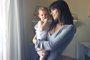 Woman with her baby