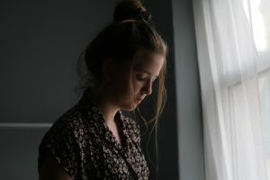 Woman looking sad