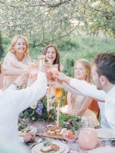 People celebrating at wedding