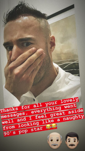 Alan Halsall ungoes hair transplant