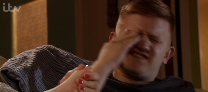 Corrie Chesney Gemma toenails Credit: ITV