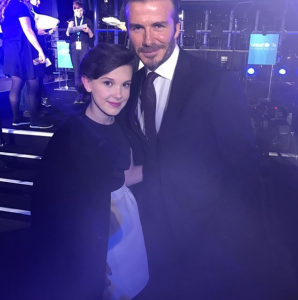 Millie Bobby Brown and David Beckham
