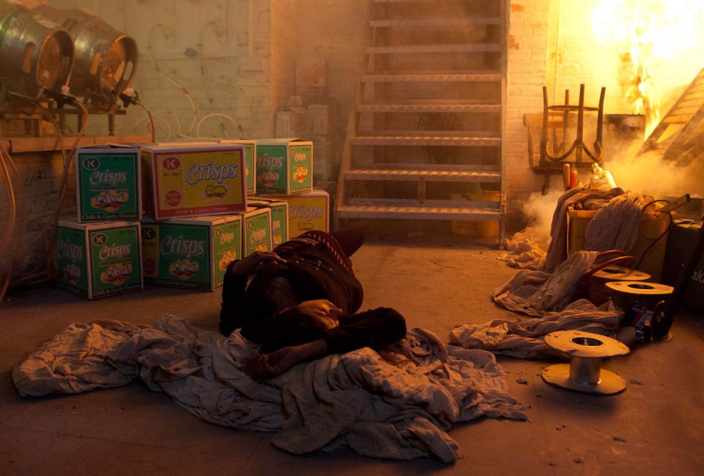 Mandatory Credit: Photo by ITV/REX/Shutterstock (3529661tl) Coronation Street - Ep 8084 Monday 18 March 2013 - 1st Ep Sunita Alahan [SHOBNA GULATI] is unconscious as fire spreads in the Rovers Coronation Street 2013