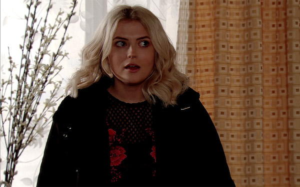 Lucy Fallon's hair in Coronation Street had been shorter (Credit: ITV)