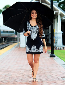 Woman with umbrella