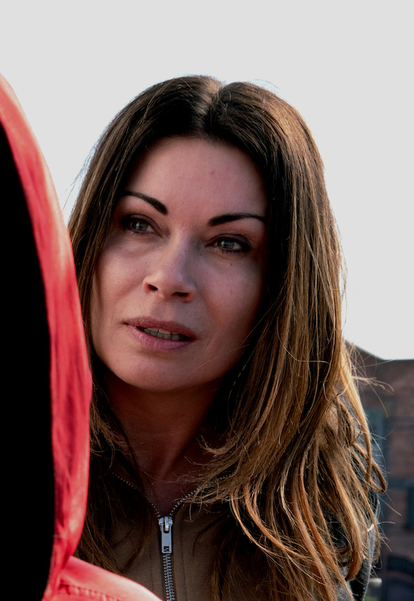 Carla ended up on the factory fire escape during her breakdown (Credit: ITV)