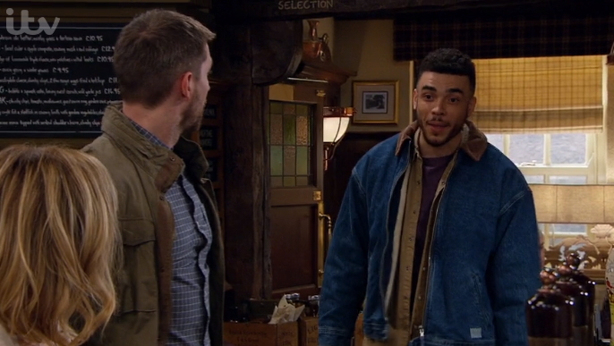 Emmerdale Nate Pete and Rhona Credit: ITV