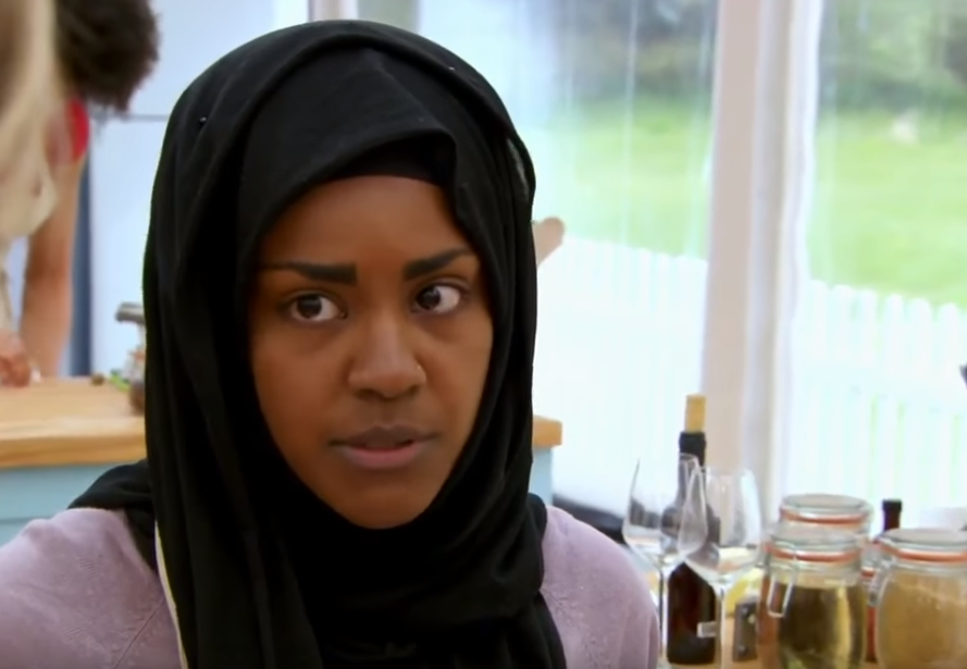 Nadiya Hussain wear her tradmark hijab on The Great British Bake Off