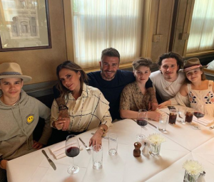 Victoria and David Beckham with their kids