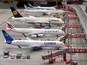 Aeroplanes at an airport