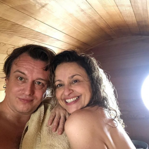 Nadia Sawalha and husband Mark Adderley
