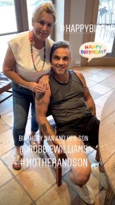 Robbie celebrated his mum's birthday with a family party (Credit: Instagram)