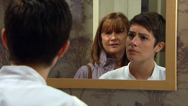 Victoria confronted by Wendy in Emmerdale 
