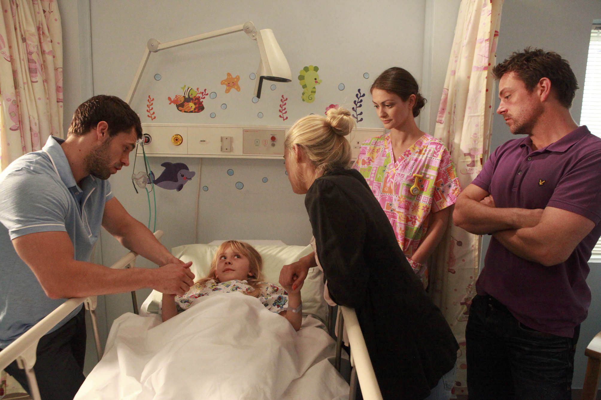 Sarah in hospital in Emmerdale 