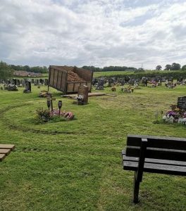soil box at cemetery