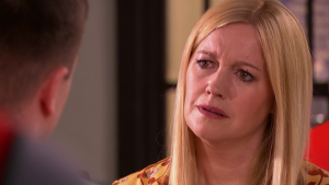 Hollyoaks Diane visits Finn Credit: Lime Pictures/Channel 4