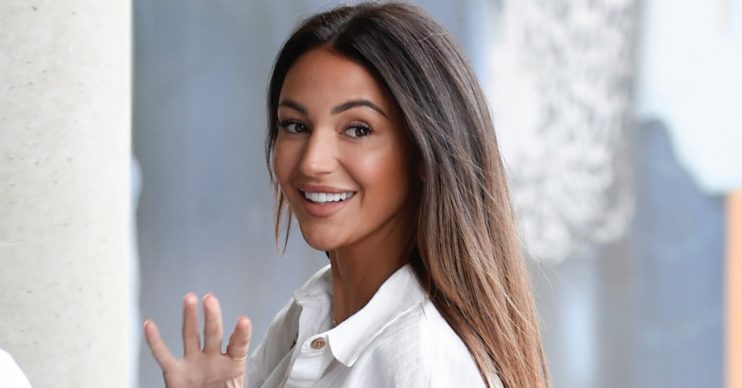 British Actress Michelle Keegan is all smiles as she arrives at BBC Breakfast at Media City in Manchester, England. Pictured: Michelle Keegan Ref: SPL5109997 200819 NON-EXCLUSIVE Picture by: SplashNews.com Splash News and Pictures Los Angeles: 310-821-2666 New York: 212-619-2666 London: 0207 644 7656 Milan: +39 02 56567623 photodesk@splashnews.com World Rights