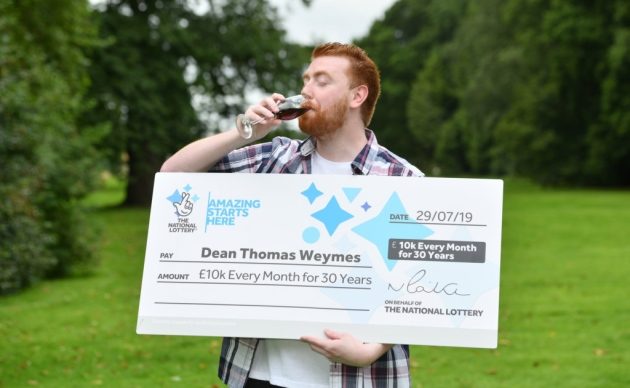 Dean Weymes is celebrating today after scooping £10,000 every month for the next 30 years last week