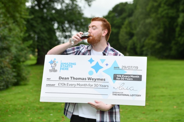 Dean Weymes is celebrating today after scooping £10,000 every month for the next 30 years last week