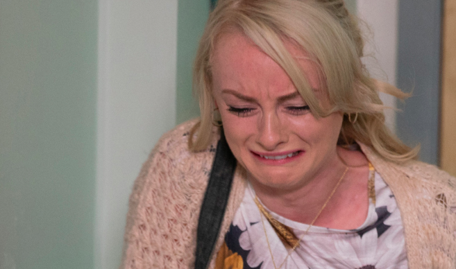 Sinead Tinker crying