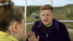 Chesney tried to stay calm in the cable car (Credit: ITV)