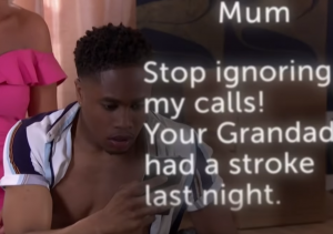 Mitchell learnt that Walter had a stroke after he spent the night with Scott/Anita Hollyoaks