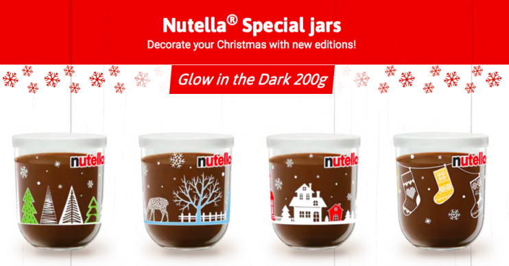 Nutella Christmas glow in the dark jars