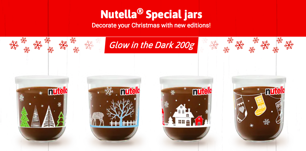 Nutella Christmas glow in the dark jars