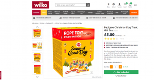 You can also pick up a £5 Christmas treat gift box for your dog Credit: Wilko.com/Wilkinson