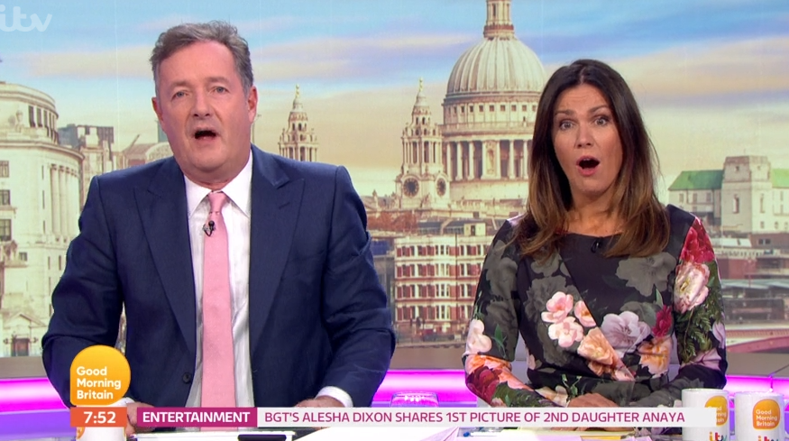 Piers Morgan and Susanna Reid on GMB